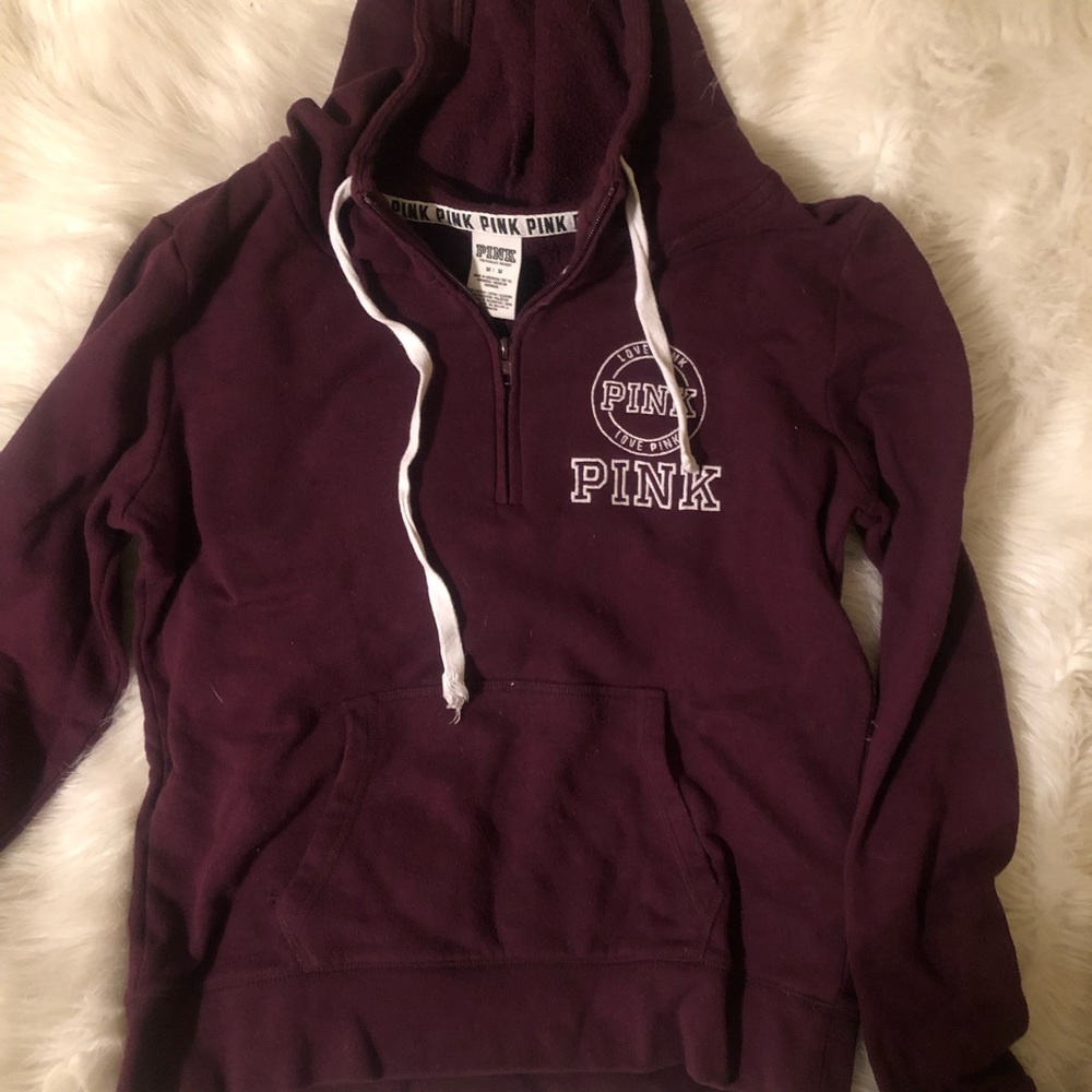 PINK 1/4 zip hoodie